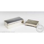 A silver box Harman Brothers, Birmingham 1954, of rectangular form,