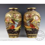 A pair of Japanese satsuma vases, 20th century,