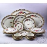 A Royal Worcester Lady Hamilton pattern dinner service, comprising; twelve dinner plates,