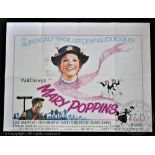 Mary Poppins, 1964, 30" x 40" Quad Poster, Classic Disney musical, starring Julie Andrews,