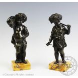 A pair of 19th century French bronze seasons figures,