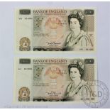 Two Somerset fifty pound notes with consecutive numbers A01 001265 and 001266 (2)