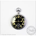 A Military issue Waltham open face pocket watch, case No.0552/520-8049, nine jewels movement No.