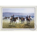 Peter Curling (Irish b1955) Signed limited edition horse racing print, Early Morning Cheltenham,