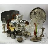 A 20th century Picquot ware tea and coffee service comprising; a teapot, 15cm high, a coffee pot,