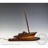 A vintage lamp in the form of a sailing boat, 44.