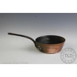 A 19th century French copper saucepan, by 'J.