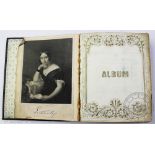 A Victorian scrap album, with name plate to the front for Averina Sherlock,