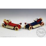 Two German Tucher & Walther tin plate model motorcars, T179 and T209,
