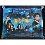 Harry Potter and the Philosopher's Stone, 2001, 30" x 40" Quad Poster, fantasy film,