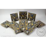 Eleven early 19th century tin glazed earthenware tiles,