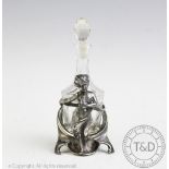 A WMF Art Nouveau scent bottle and stand,