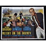 Mutiny On The Bounty, 1962, 30" x 40" Quad Poster, American epic historical drama,