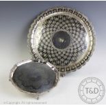 A Victorian silver plated salver, possibly Hamilton & Inches,