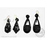 Two pairs of Victorian drop earrings,