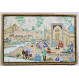 A Persian watercolour on paper miniature,