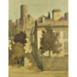 Marianne L Trench (1880-1940) Oil on canvas, View of Chinon France, Unsigned,