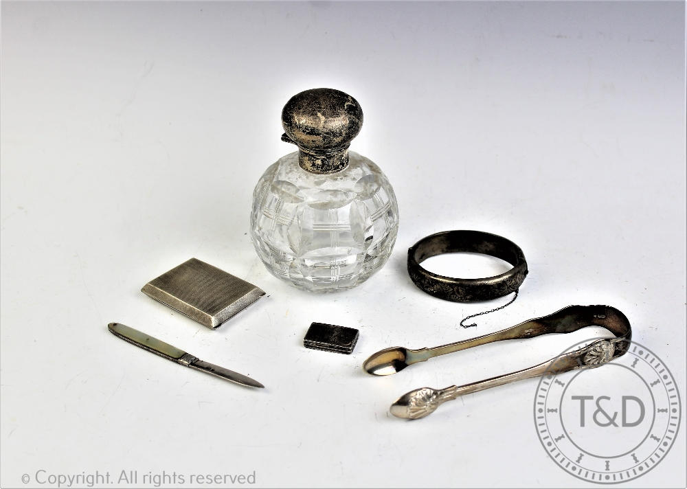 A collection of silver and objects of virtue to include an early Victorian vinaigrette,