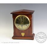 A George V mahogany cased eight day mantel clock,