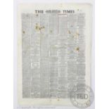 A miniature version of The Times newspaper, Royal Edition, dated February 12th 1958,