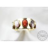 A Victorian cameo set gold ring,