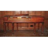 An early 19th century mahogany square piano, by George Dettiner & Sons, on turned and tapered legs,