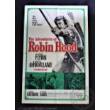 The Adventures of Robin Hood, mid 1940's re-issue, 27" x 41" One sheet poster,