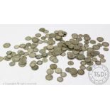 An assortment of 1920 to 1946 half silver coins,