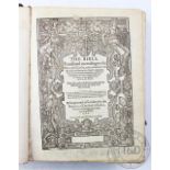 BREECHES BIBLE - 16th CENTURY, THE BIBLE TRANSLATED ACCORDING TO THE EBREW AND GREEKE,