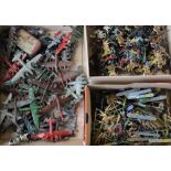 A large collection of lead vintage toys, possibly French, to include, aeroplanes, motor cars,