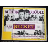 Becket, 1964, 30" x 40" Quad Poster, Historical drama starring Richard Burton and Peter O'Toole,