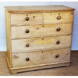 A Victorian pine chest of drawers,