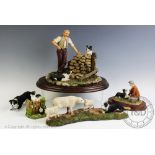 A selection of Leonardo Collection figures, to include; 'The Sheep Dog Trials', boxed,