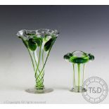 An Art Nouveau glass vase in the manner of Stuart & Son,