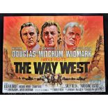 The Way West, 1967, 30" x 40" Quad Poster, epic wagon train Western movie, starring Kirk Douglas,