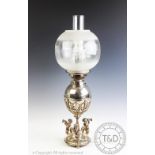 An Elkington & Co silver plated oil lamp,