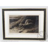 Herbert Dicksee (1862-1942), Etching, Raiders, Blind stamp - dated Oct 1st 1898, 42cm x 68cm,