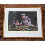 After David Shepherd, signed limited edition print, Granny`s Kitchen, Limited edition of 1500,