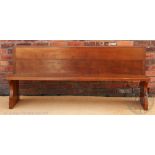 A Robert 'Mouseman' Thompson light oak settle / pew, probably 1960's, made for a church or chapel,