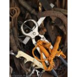 A collection of vintage hand and agricultural tools (Qty)