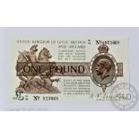 A Warren Fisher one pound note,