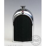 A Bentley chrome spirit decanter attributed to Ruddspeed, modelled as a Bentley car radiator,