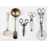 A collection of silver flat ware, to include,