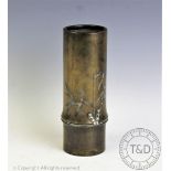 A Japanese bronze bamboo vase, Meiji period (1868-1912),