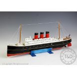 A German Tucher & Walther Queen Mary clockwork model,