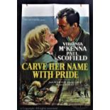 Carve Her Name With Pride, 1958, 27" x 41" One Sheet Poster, classic WWII war movie,