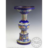 A 19th century Chinese export enamel Gu alter vase, Daoguang period (1821-50),