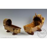 An English slipware rocking cradle, possibly Yorkshire, dated 'Mar 30 1894',