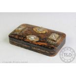 A mid 19th century French coromandel wood necessaire, the mounted with four shell cameo's,