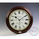 A late 19th century railway type wall clock,